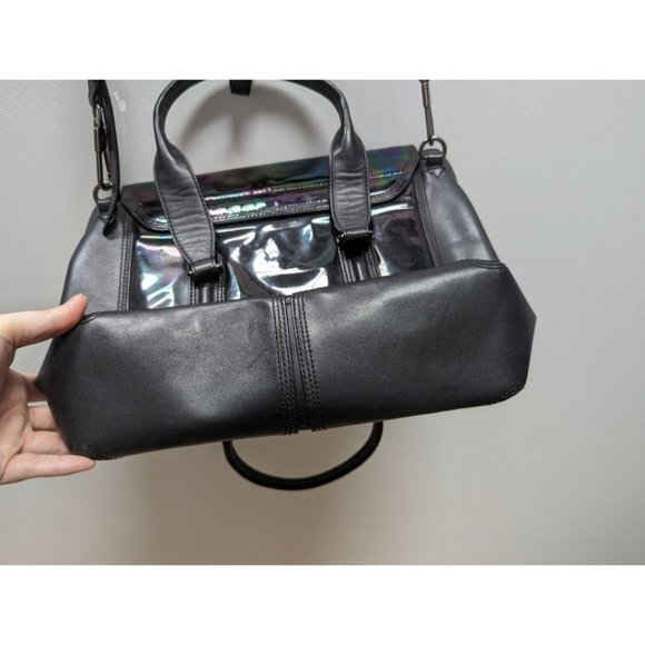 RARE 3.1 Philip Lim Black Leather Oil Slick Pashli Purse - Picture 3 of 4